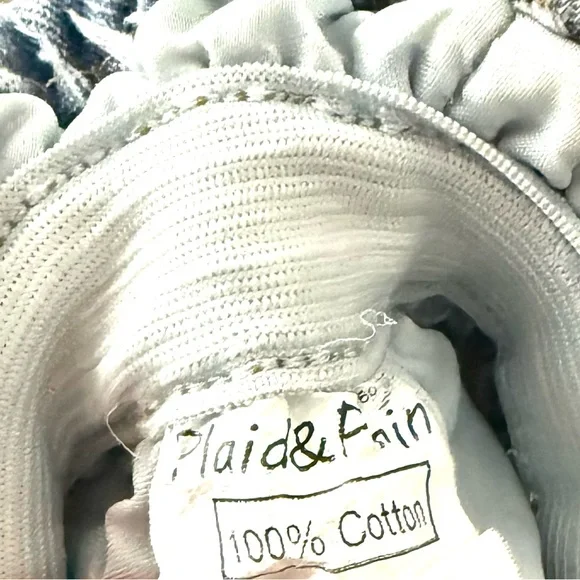 Plaid and Plain Denim Women's Shorts - Picture 3 of 3